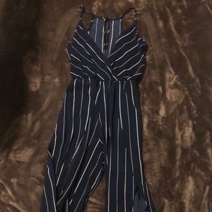 Striped Capri jumpsuit